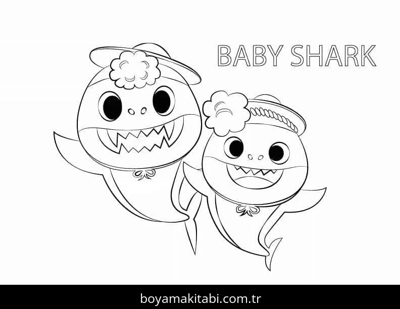 Baby Shark boyama sayfası #23 – boyama çalışması, sınıf etkinliği