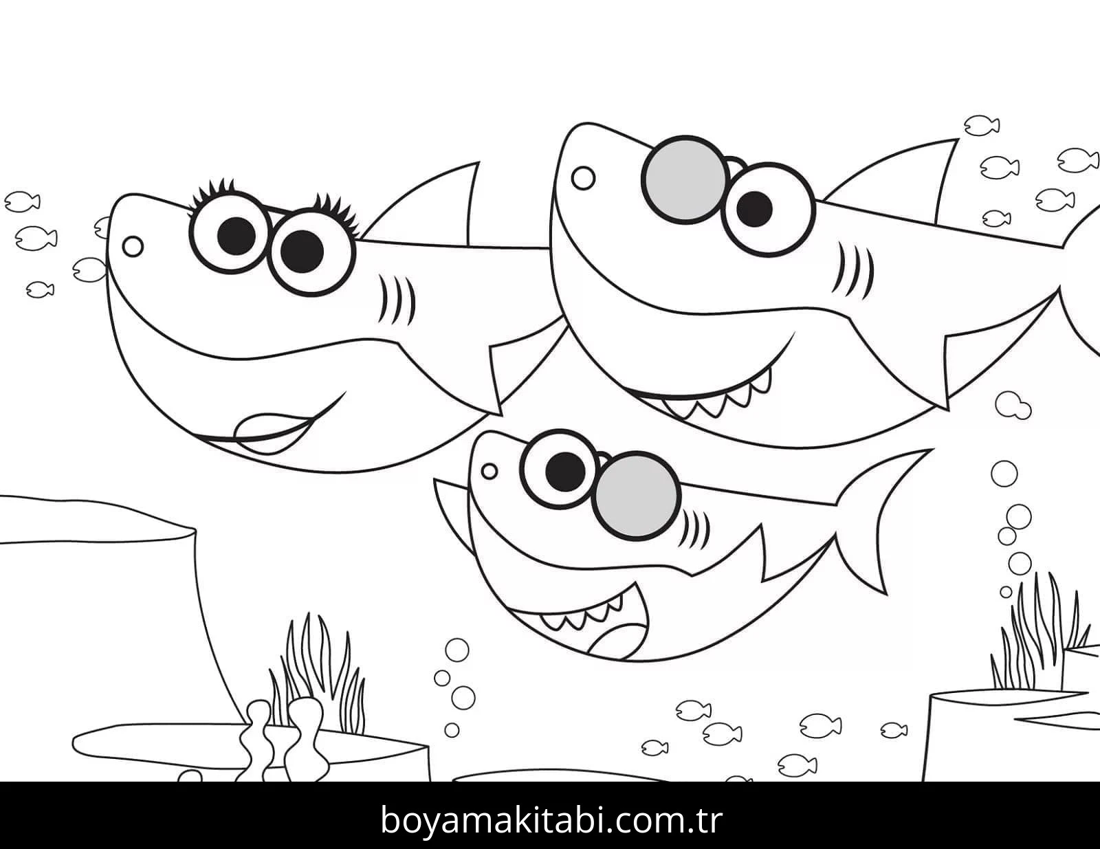 Baby Shark boyama sayfası #30 – sınıf etkinliği, kolay indirilebilir