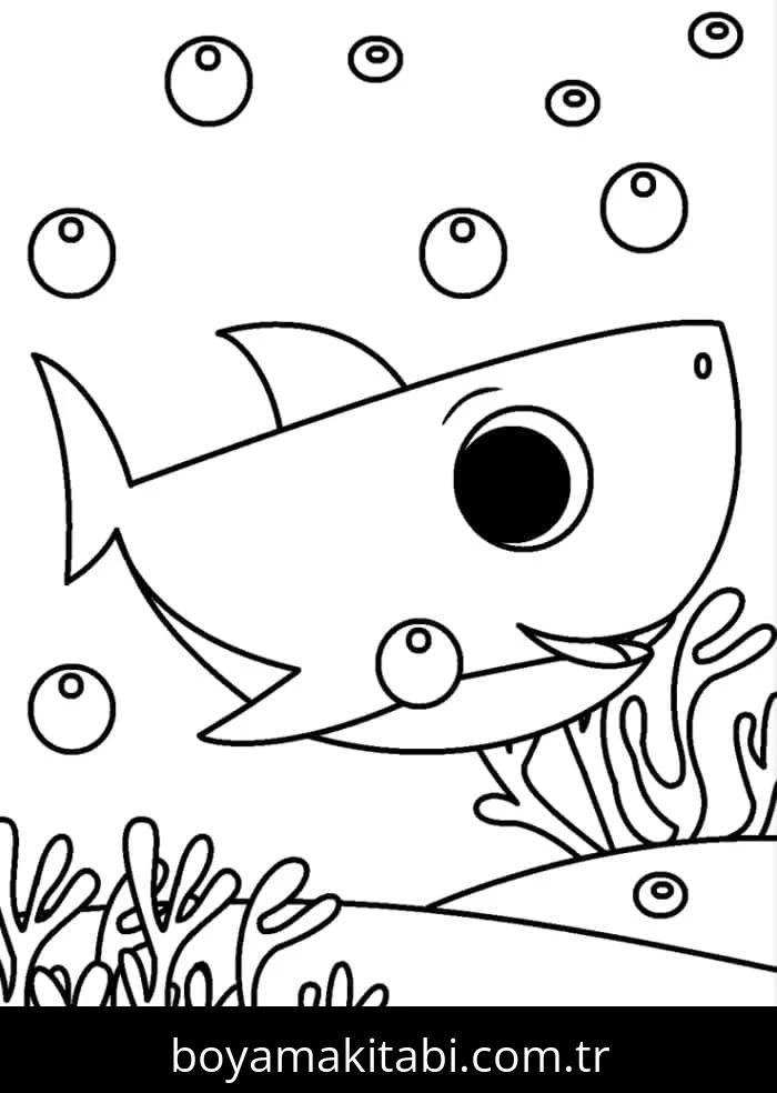 Baby Shark boyama sayfası – ücretsiz yazdır, boyama etkinliği