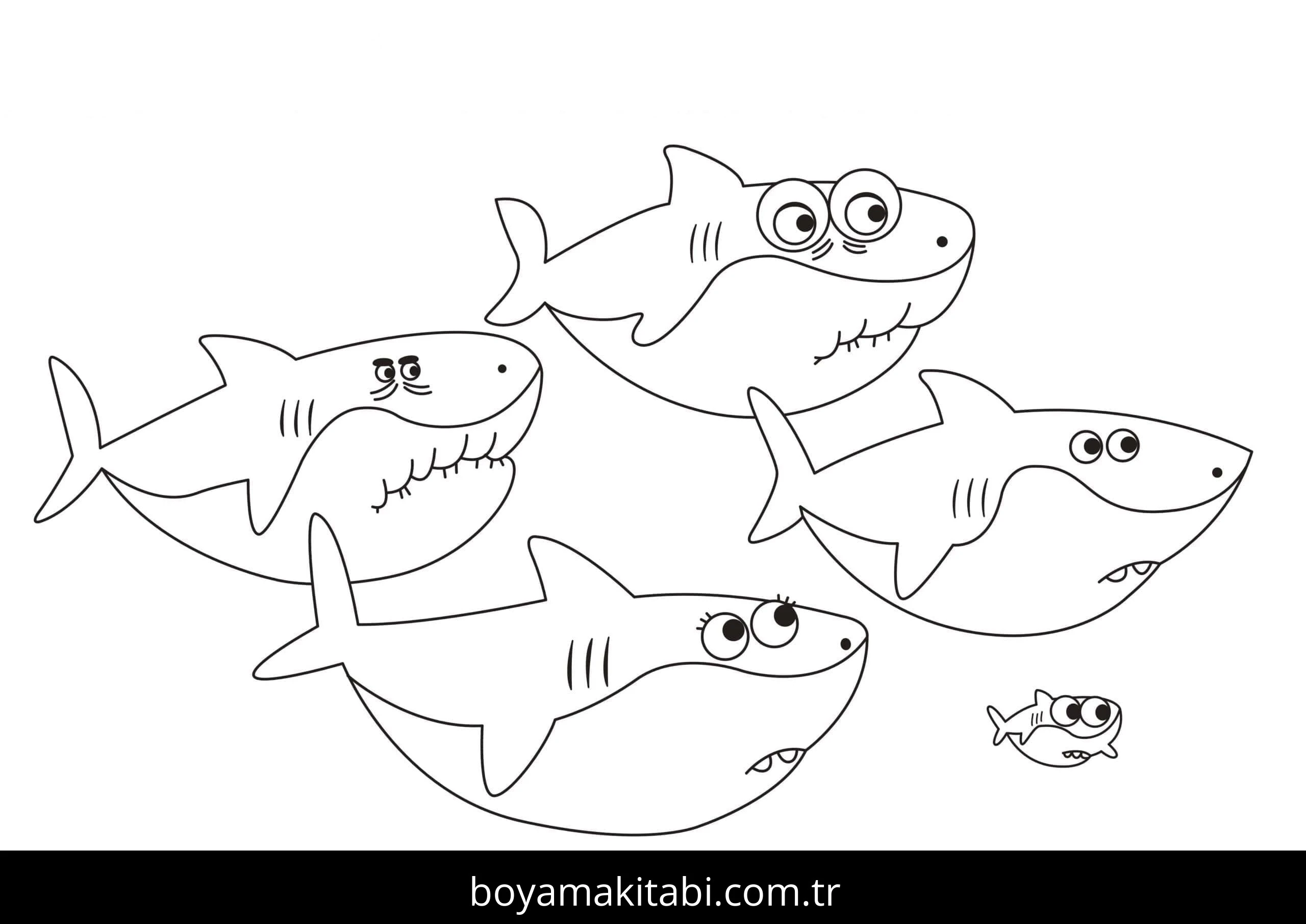 Baby Shark boyama sayfası – çocuklar için, çizgi film temalı