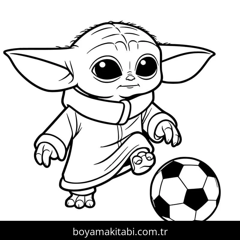 Baby Yoda boyama sayfası – boyama etkinliği, çocuk aktivitesi