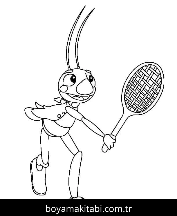 Badminton boyama sayfası #1 – el becerilerini geliştirir, boyama çalışması