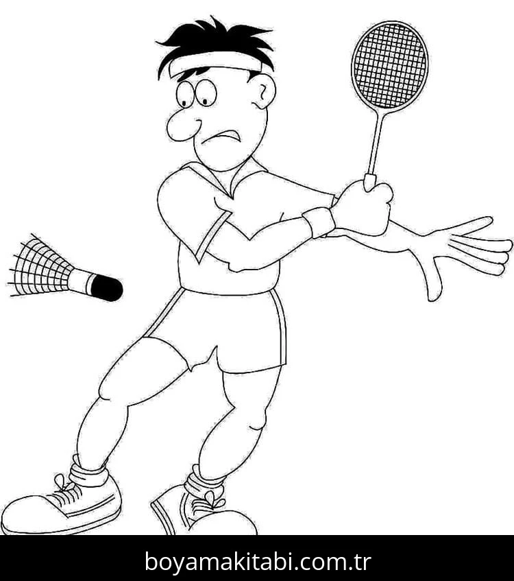 Badminton boyama sayfası #8 – boyama çalışması, sınıf etkinliği