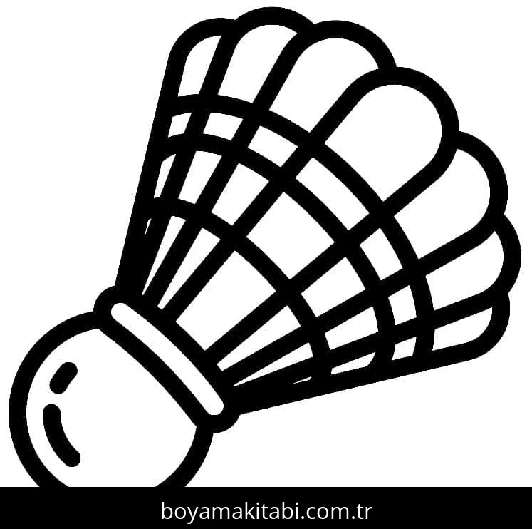 Badminton boyama sayfası #9 – renkli çizimler, dikkat ve odaklanma geliştirir