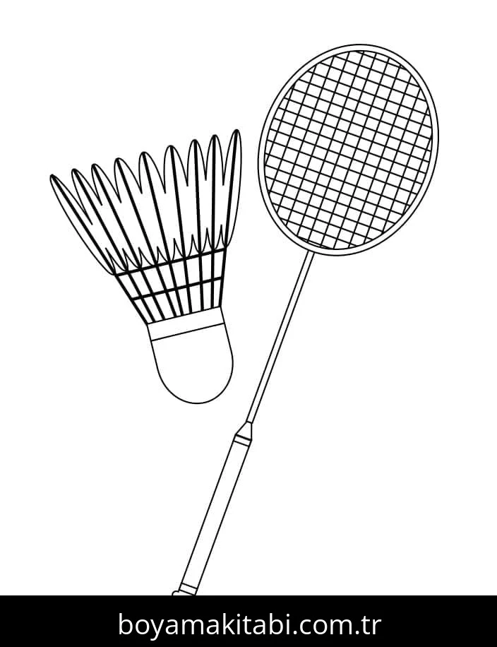 Badminton boyama sayfası #15 – sınıf etkinliği, kolay indirilebilir