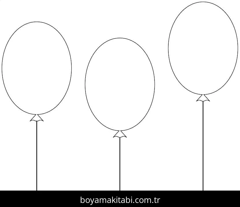 Balonlar boyama sayfası – el becerilerini geliştirir, boyama çalışması