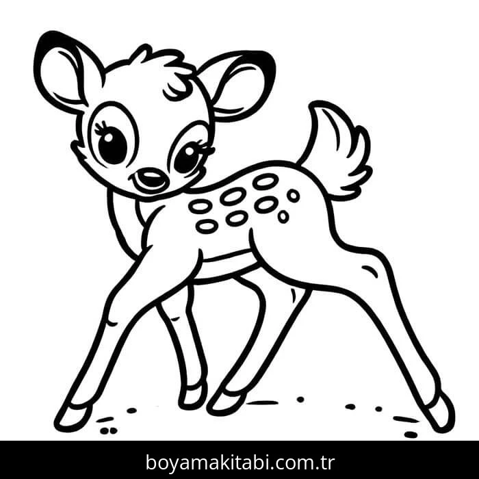 Bambi boyama sayfası #16 – günlük etkinlik önerisi, kolay boyama