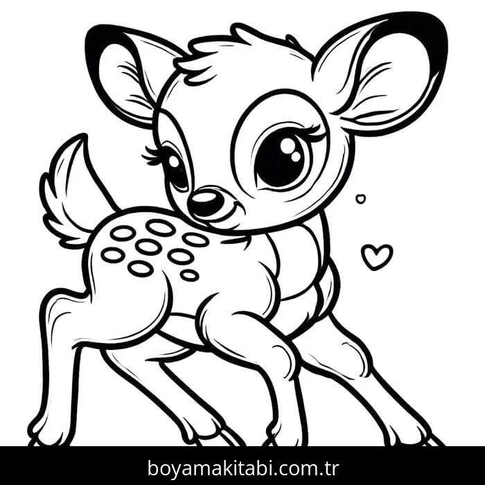 Bambi boyama sayfası – okul öncesi, evde etkinlik