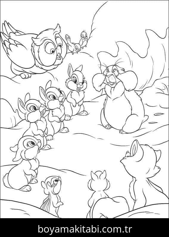 Bambi boyama sayfası – boyama çalışması, yaratıcılığı geliştirir