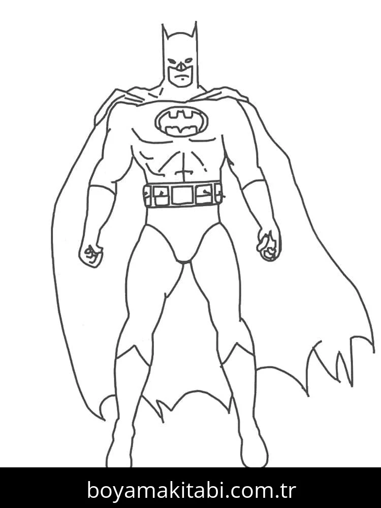 Batman boyama sayfası – sanatsal çalışma, çocuklar için