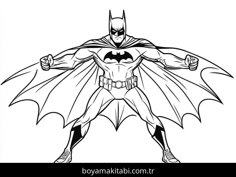 Batman boyama sayfası – basit çizim, kolay boyama