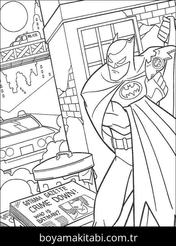 Batman boyama sayfası – yaratıcılık, eğlenceli etkinlik