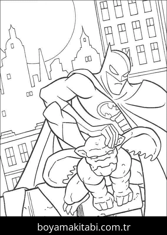 Batman boyama sayfası – renkli çizimler, okul öncesi