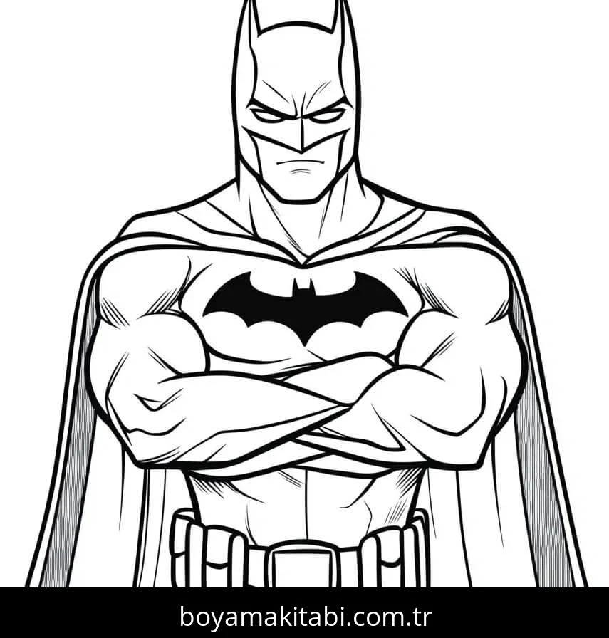 Batman boyama sayfası – PDF indir, sevimli karakter