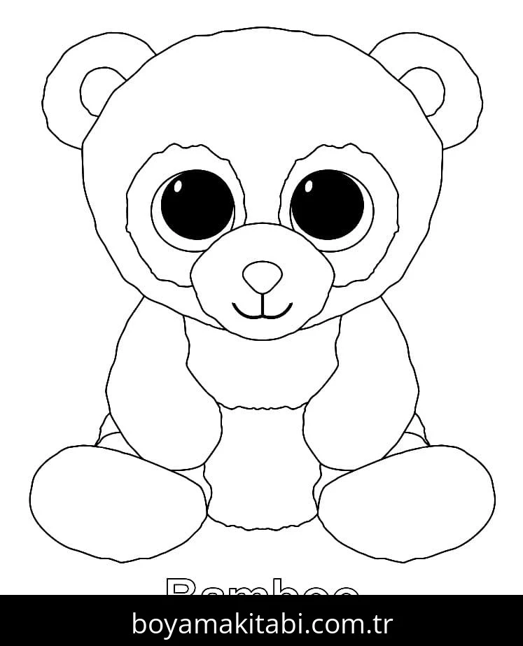 Beanie Boo boyama sayfası – çocuklar için, çizgi film temalı