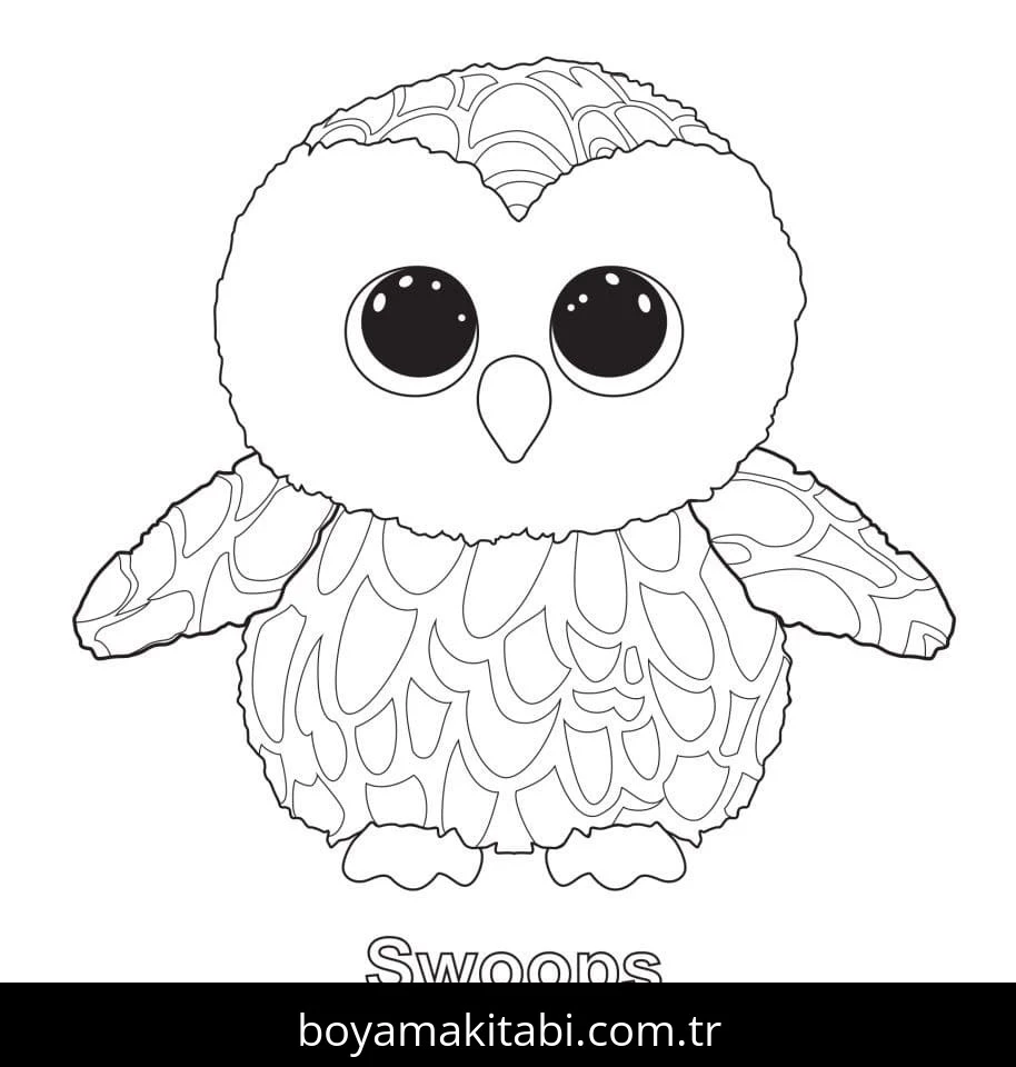 Beanie Boo boyama sayfası – okul öncesi, evde etkinlik