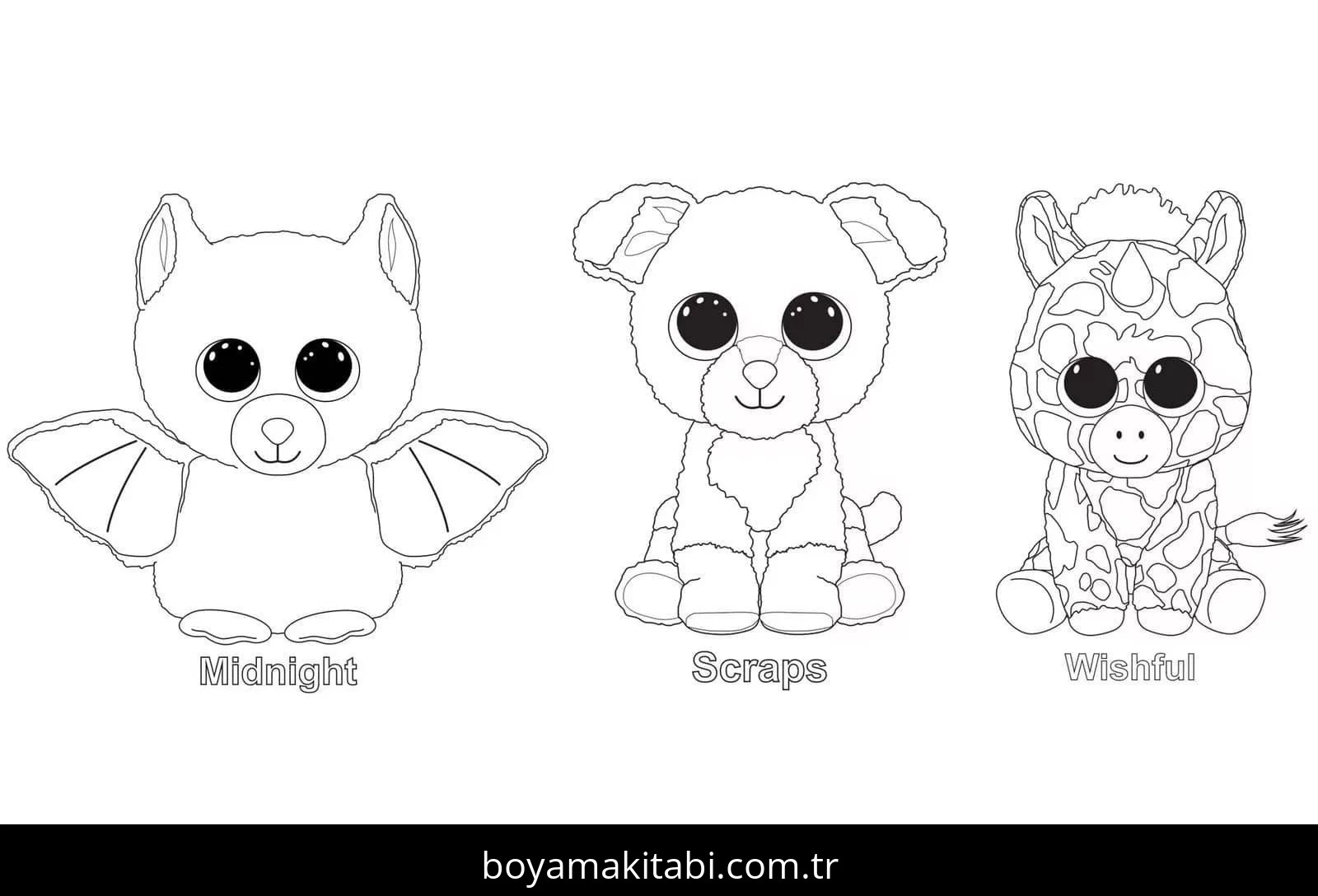 Beanie Boo boyama sayfası – keyifli zaman, renkli çizimler
