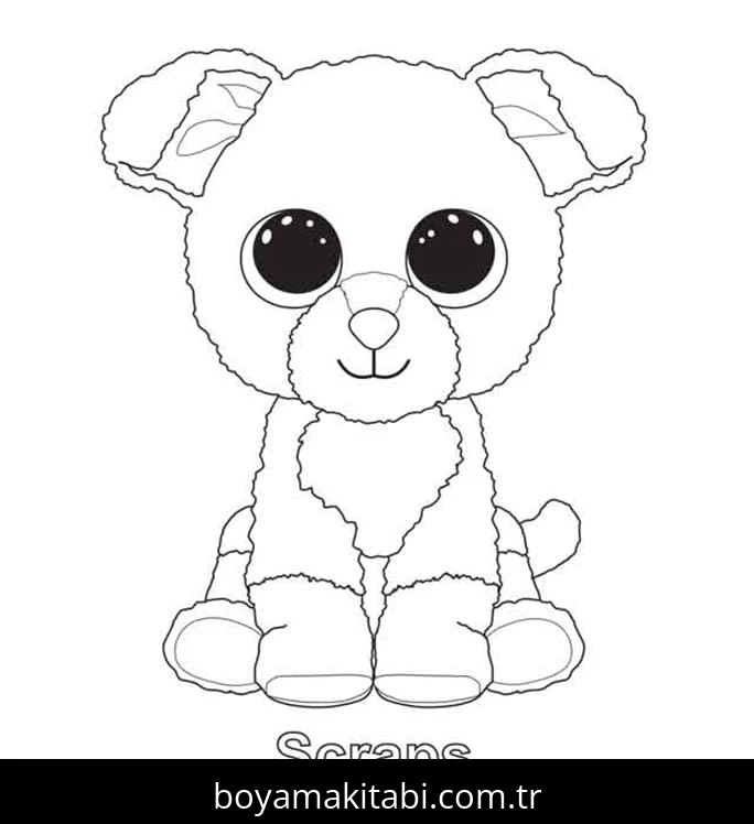 Beanie Boo boyama sayfası – kolay boyama, eğitici aktivite