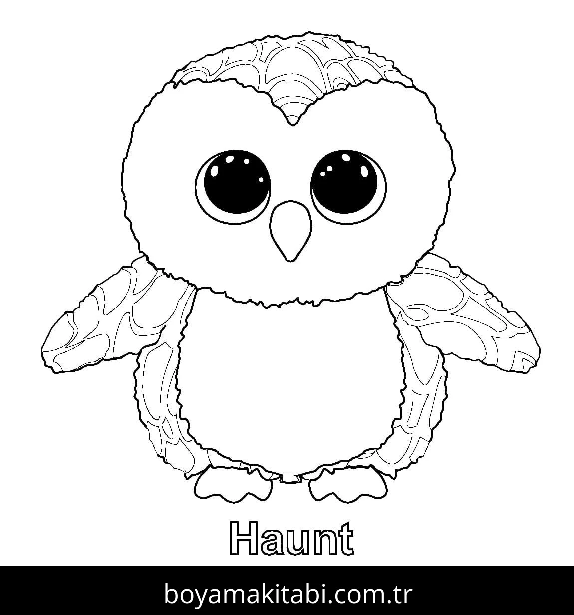 Beanie Boo boyama sayfası – sanatsal çalışma, çocuklar için