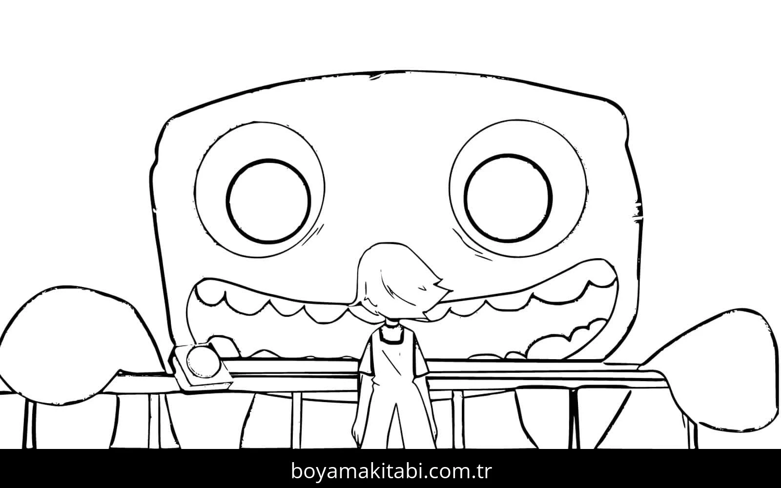 Garten of BanBan boyama sayfası – çizgi film temalı, basit çizim