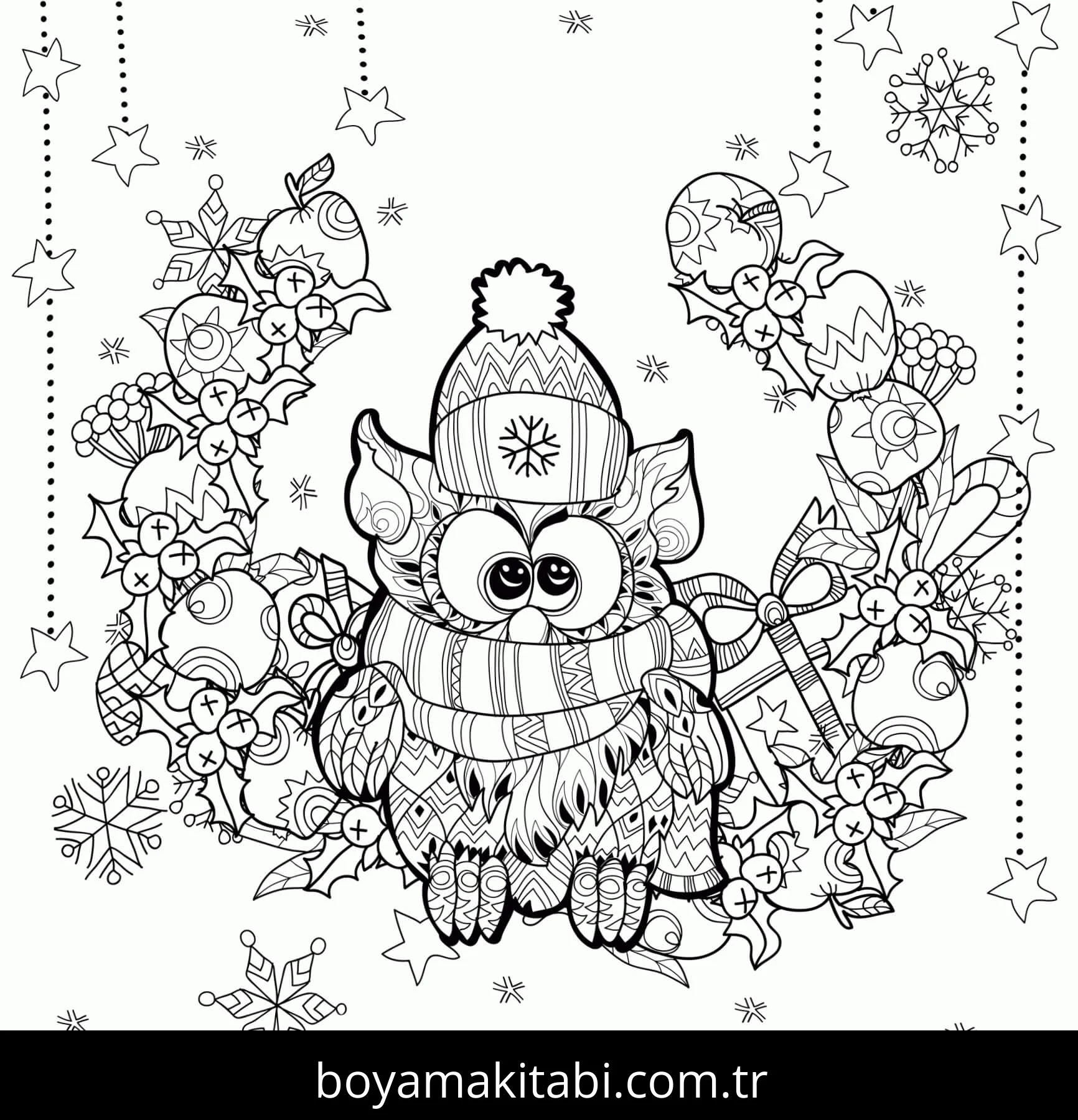 Noel boyama sayfası – çocuk aktivitesi, PDF indir