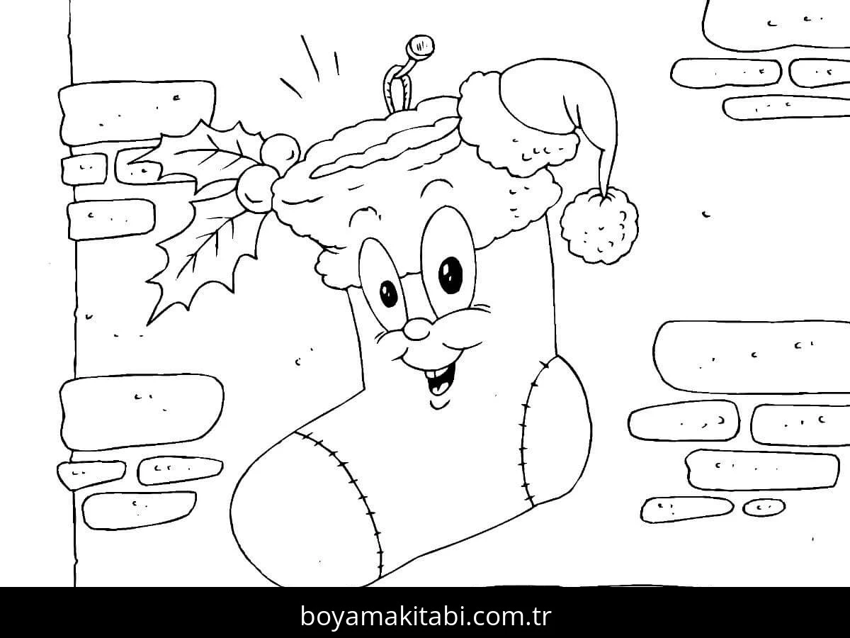 Noel boyama sayfası – keyifli zaman, renkli çizimler