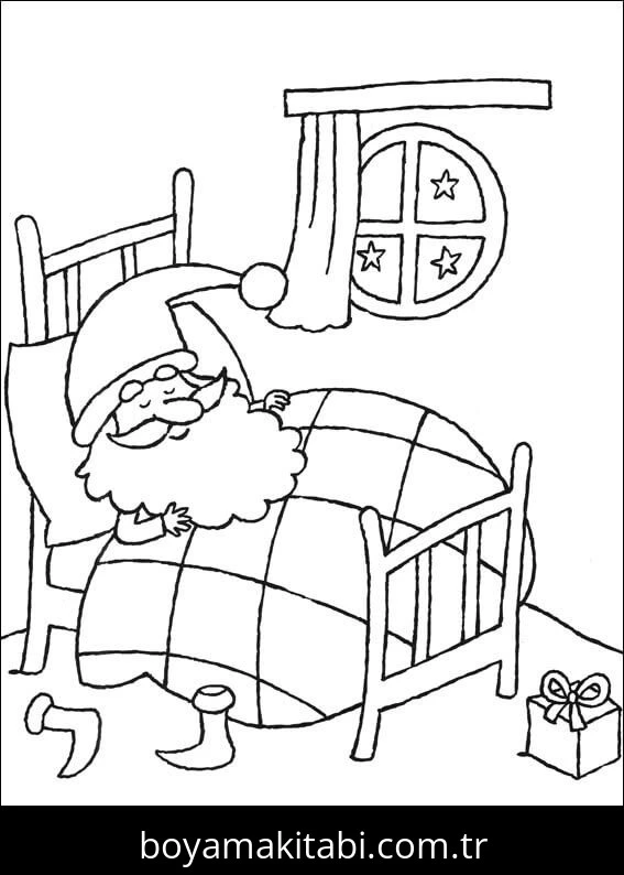 Noel boyama sayfası – çocuk aktivitesi, PDF indir