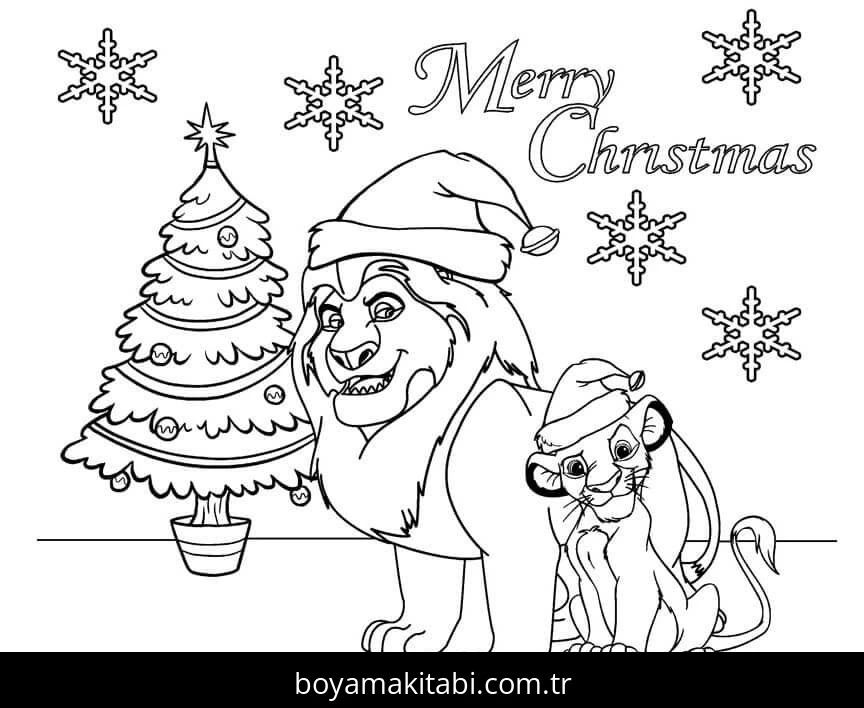 Noel boyama sayfası – renkli çizimler, okul öncesi
