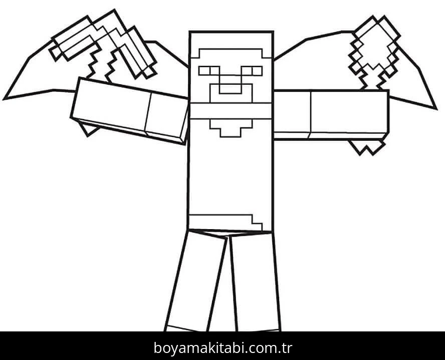 Minecraft boyama sayfası #214 – sabır ve özgüven kazandırır, yaratıcı sanat çalışması