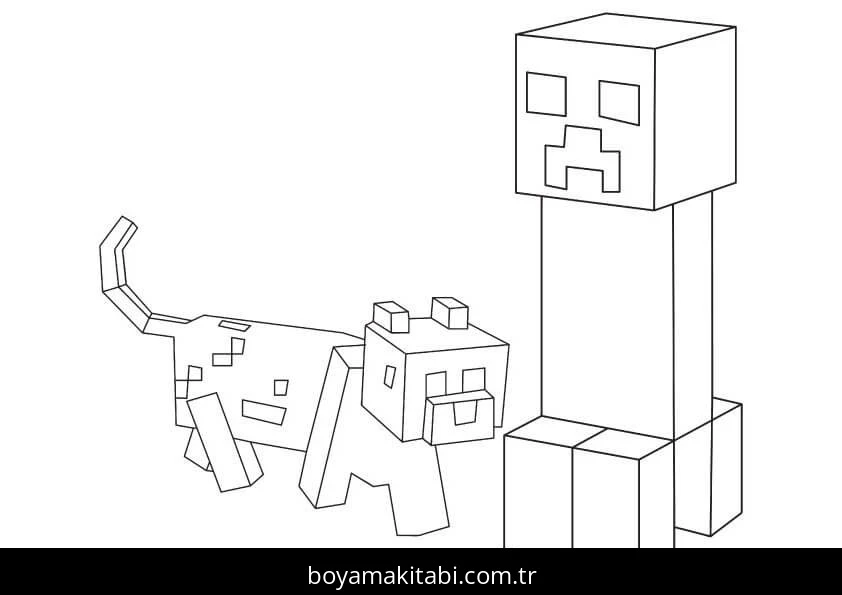 Minecraft boyama sayfası #256 – kolay indirilebilir, eğlenceli öğrenme deneyimi