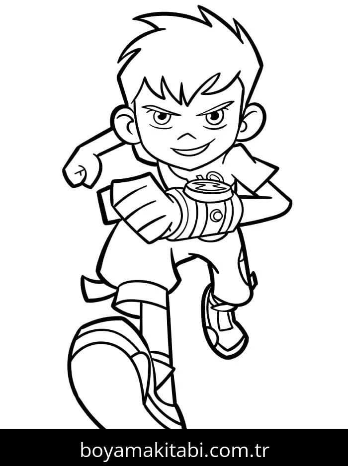 Ben 10 boyama sayfası – çocuklar için, çizgi film temalı