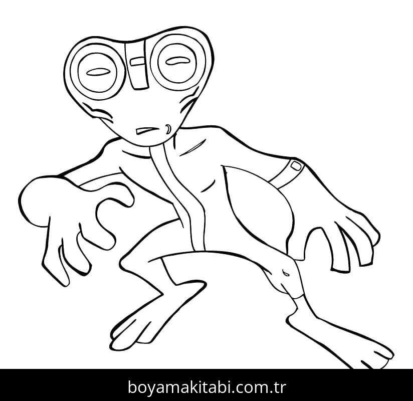 Ben 10 boyama sayfası – el becerilerini geliştirir, boyama çalışması