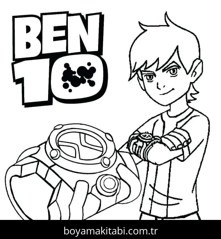 Ben 10 boyama sayfası – renkli çizimler, okul öncesi