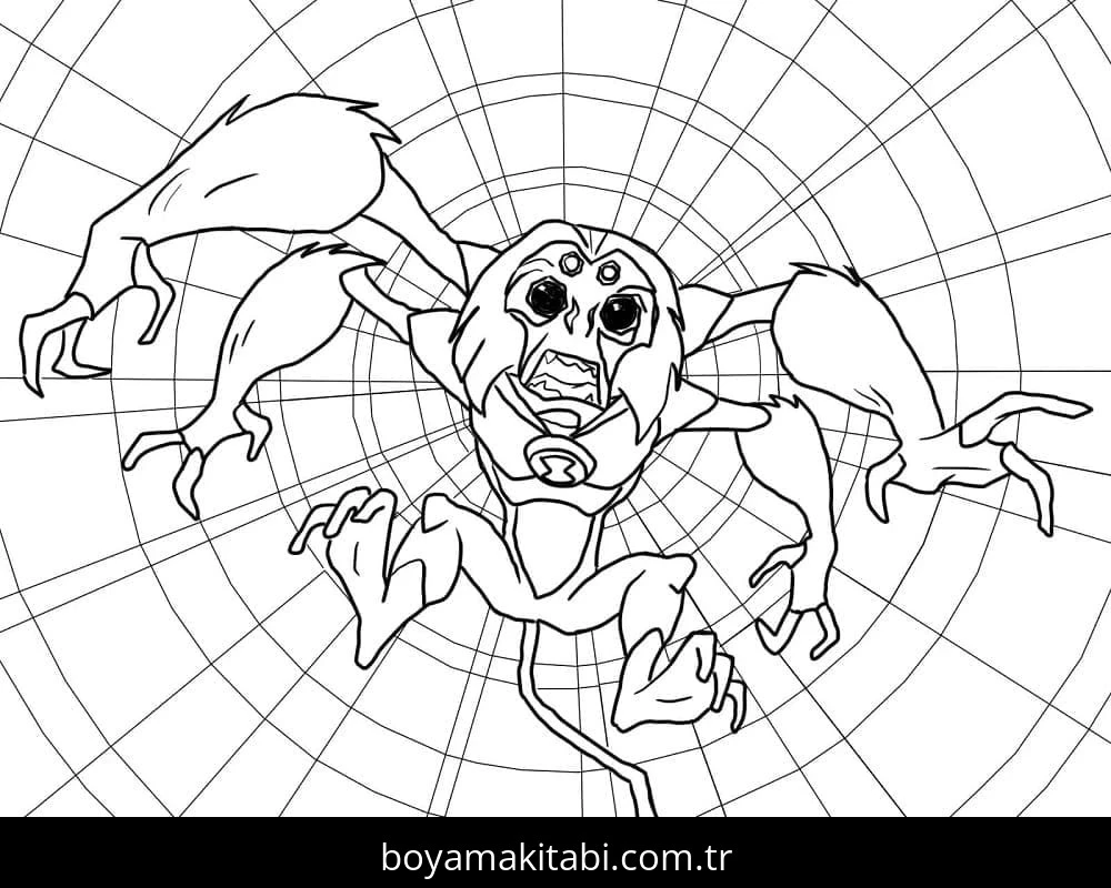 Ben 10 boyama sayfası – el becerilerini geliştirir, boyama çalışması