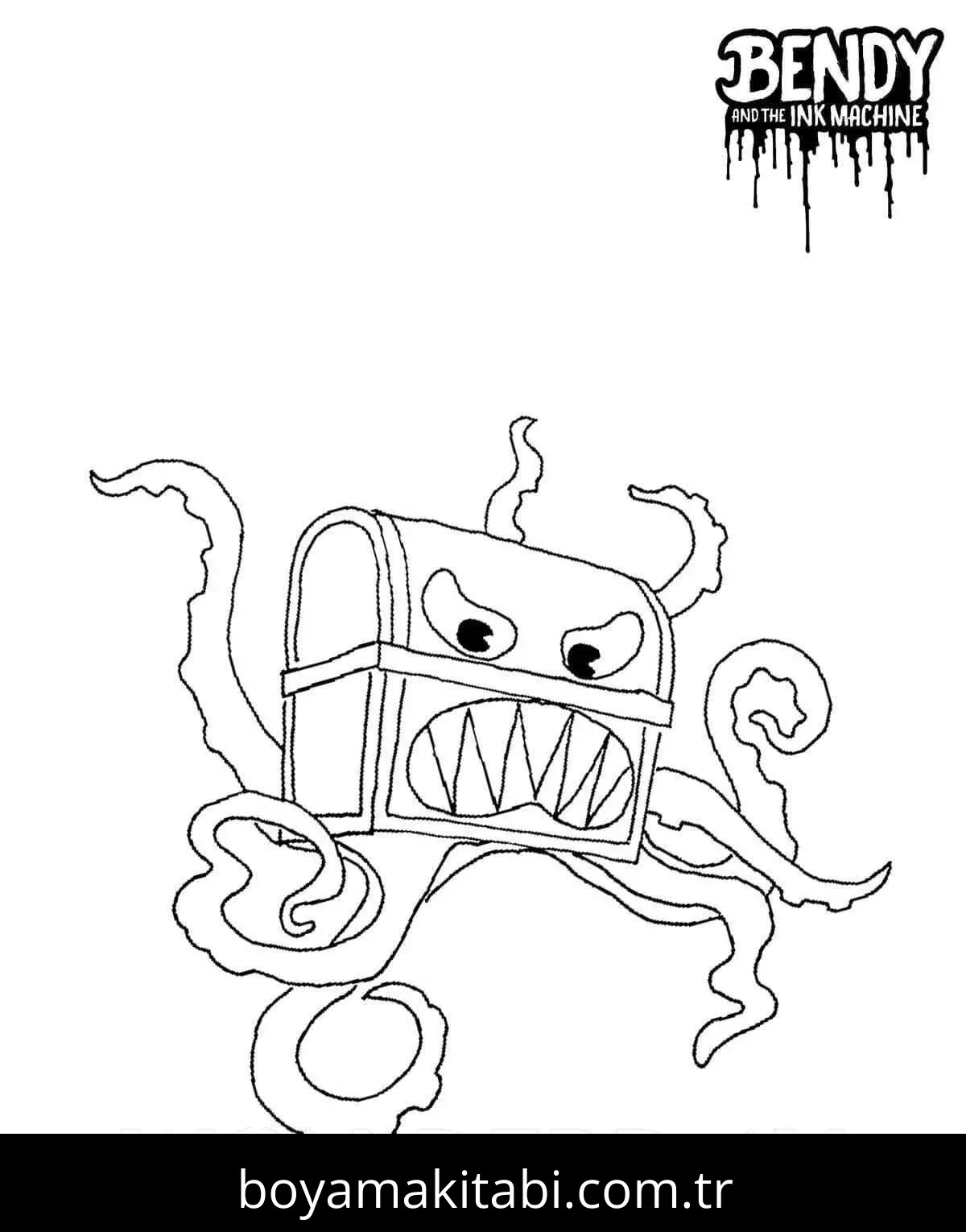 Bendy boyama sayfası – PDF indir, sevimli karakter