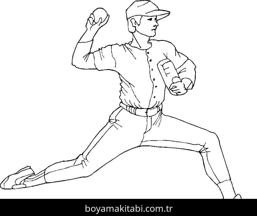 Beyzbol boyama sayfası – ücretsiz yazdır, boyama etkinliği