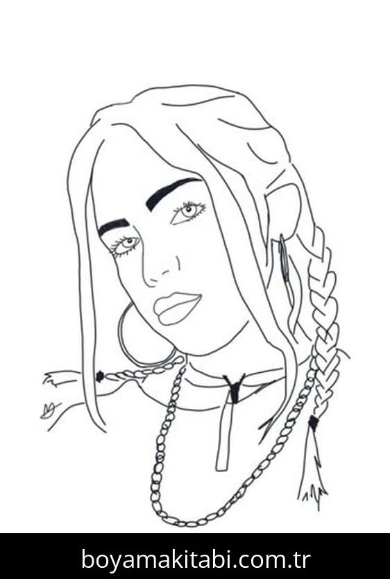 Billie Eilish boyama sayfası #5 – ekran süresine alternatif, çocuklarla kaliteli zaman