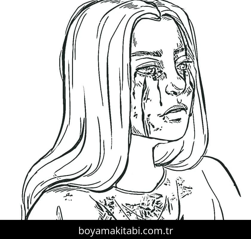 Billie Eilish boyama sayfası #12 – çocuklarla kaliteli zaman, yaratıcılığı geliştirir
