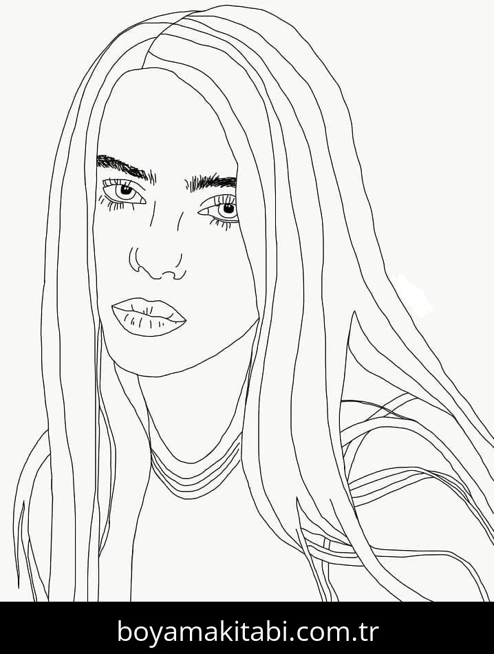 Billie Eilish boyama sayfası #13 – eğlenceli öğrenme deneyimi, okul öncesi