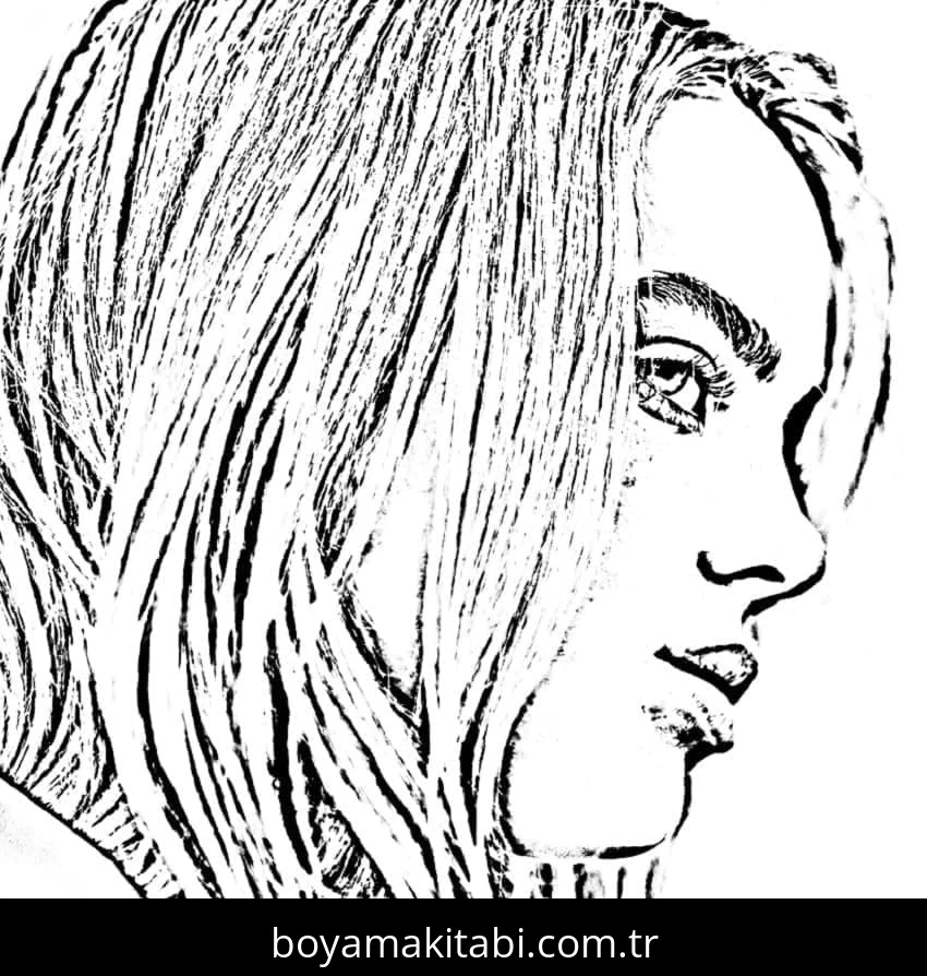 Billie Eilish boyama sayfası #19 – yaratıcılığı geliştirir, keyifli zaman