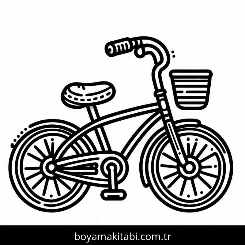Bisiklet boyama sayfası – keyifli zaman, renkli çizimler