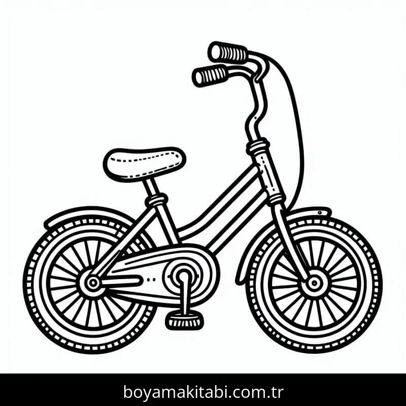 Bisiklet boyama sayfası – eğlenceli etkinlik, el becerilerini geliştirir