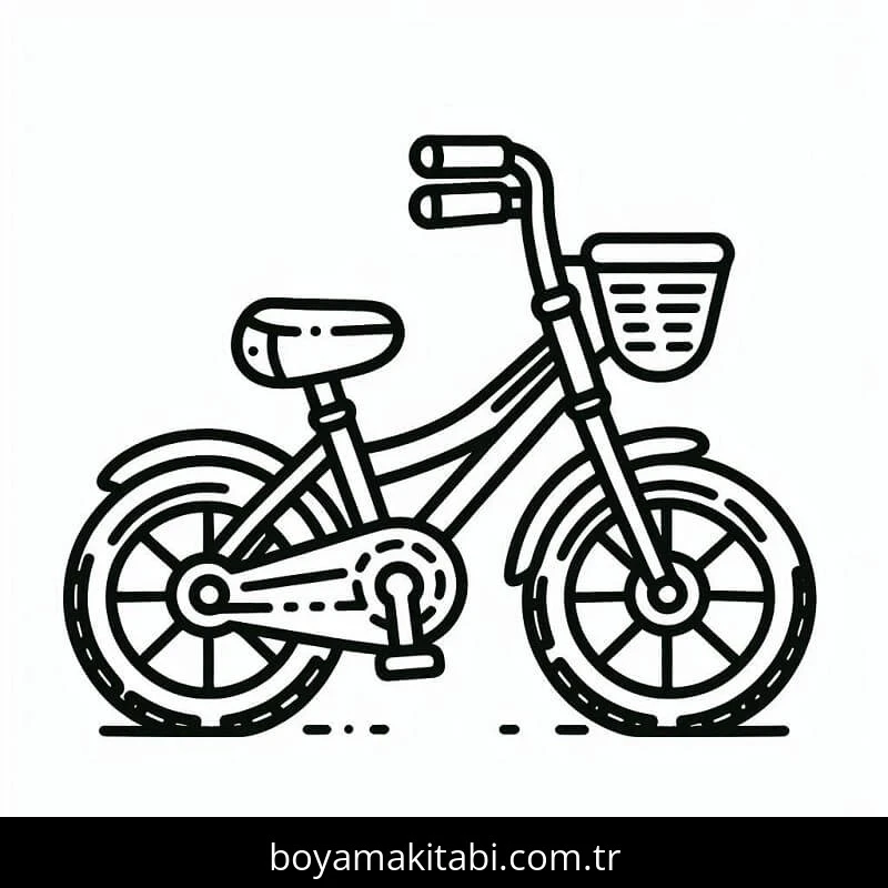 Bisiklet boyama sayfası – boyama etkinliği, çocuk aktivitesi
