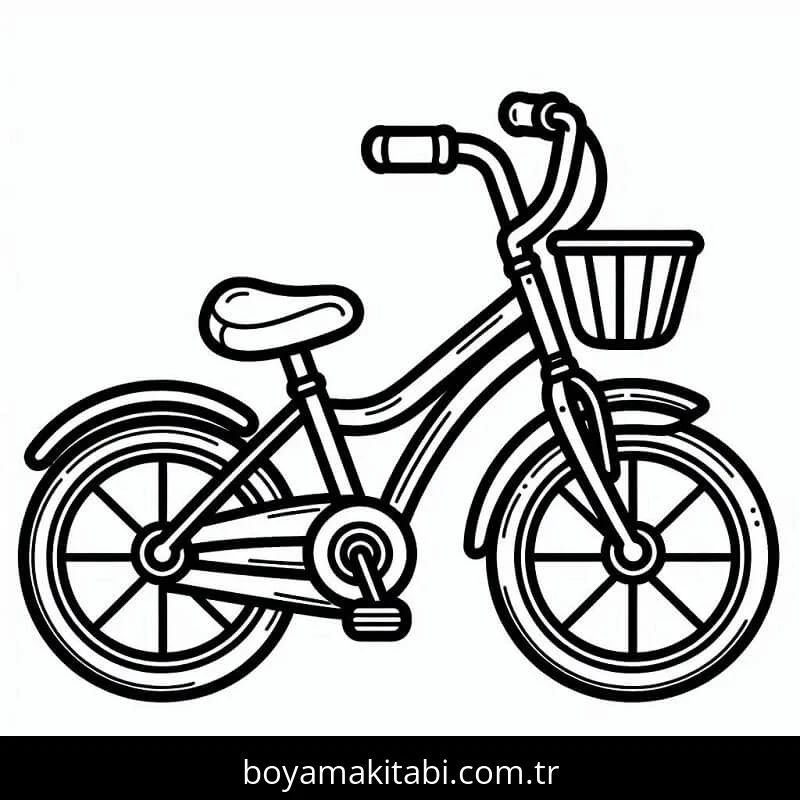 Bisiklet boyama sayfası – sevimli karakter, sanatsal çalışma