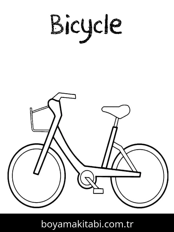 Bisiklet boyama sayfası – çocuk aktivitesi, PDF indir