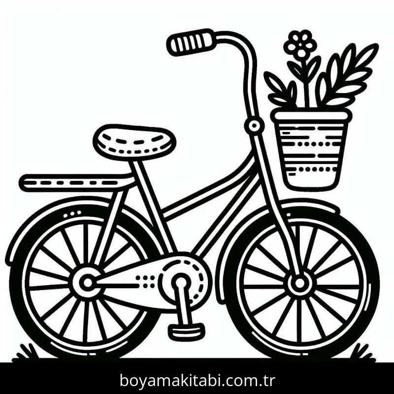 Bisiklet boyama sayfası – basit çizim, kolay boyama