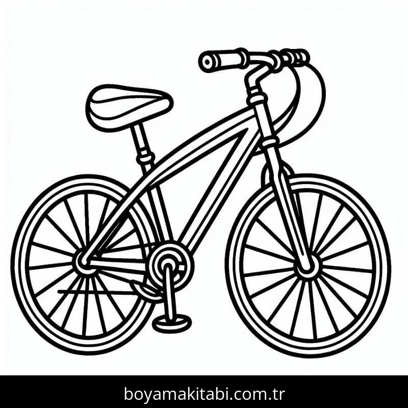 Bisiklet boyama sayfası – kolay boyama, eğitici aktivite