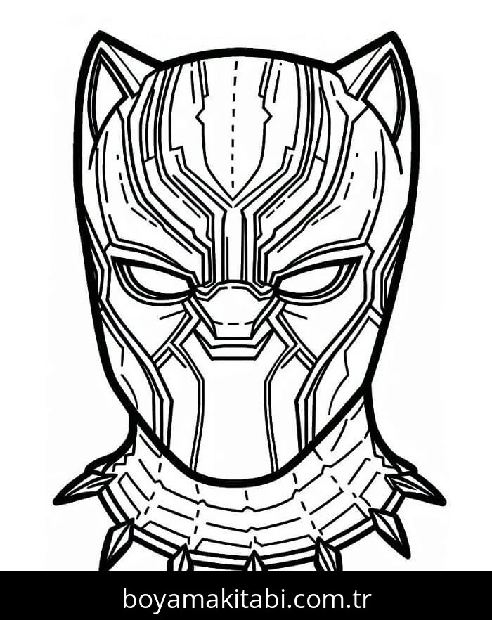 Black Panther boyama sayfası – PDF indir, sevimli karakter
