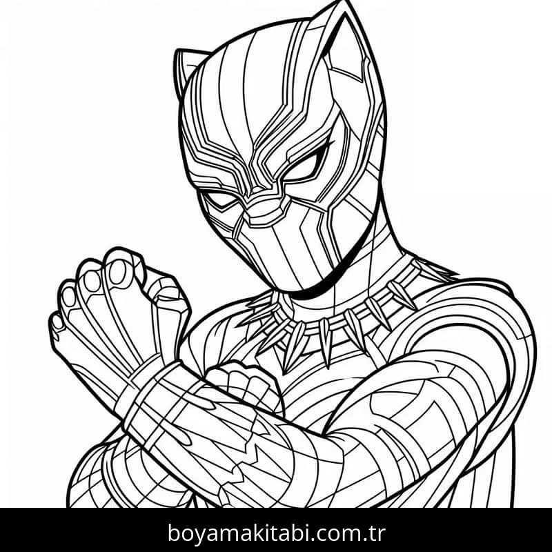 Black Panther boyama sayfası – eğitici aktivite, yaratıcılık