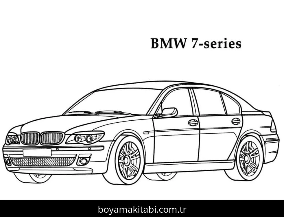 BMW boyama sayfası – renkli çizimler, okul öncesi